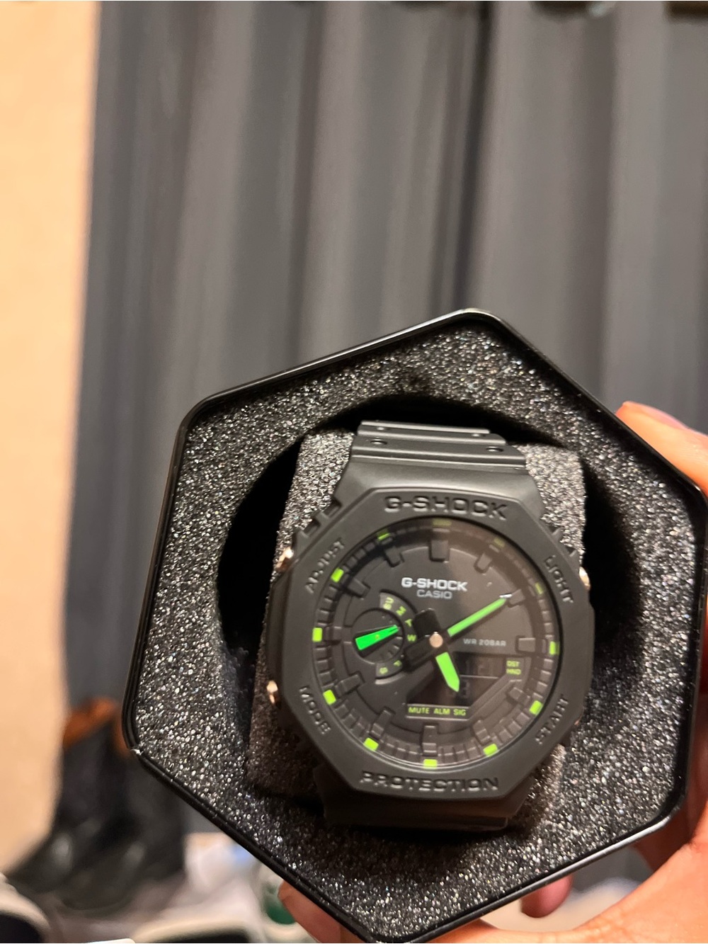 G-Shock Black Watch with Neon Green Accents